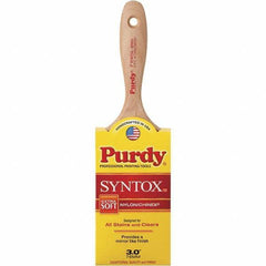 Purdy - 3" Flat Synthetic Trim Brush - 3-3/16" Bristle Length, 3-3/16" Wood Beavertail Handle - Eagle Tool & Supply