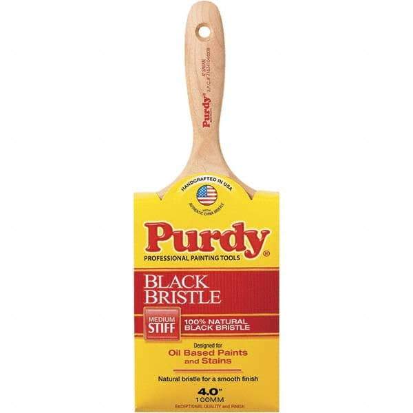 Purdy - 4" Flat Hog Wall Brush - 3-3/16" Bristle Length, 3-7/8" Wood Beavertail Handle - Eagle Tool & Supply