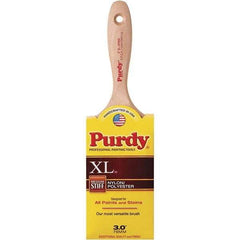 Purdy - 3" Flat Synthetic Trim Brush - 3-3/16" Bristle Length, 3" Wood Beavertail Handle - Eagle Tool & Supply