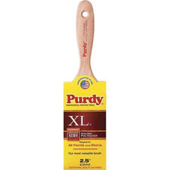 Purdy - 2-1/2" Flat Synthetic Trim Brush - 2-15/16" Bristle Length, 3-3/16" Wood Beavertail Handle - Eagle Tool & Supply