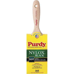 Purdy - 3" Flat Synthetic Wall Brush - 3-7/16" Bristle Length, 3-7/16" Wood Flat Handle - Eagle Tool & Supply