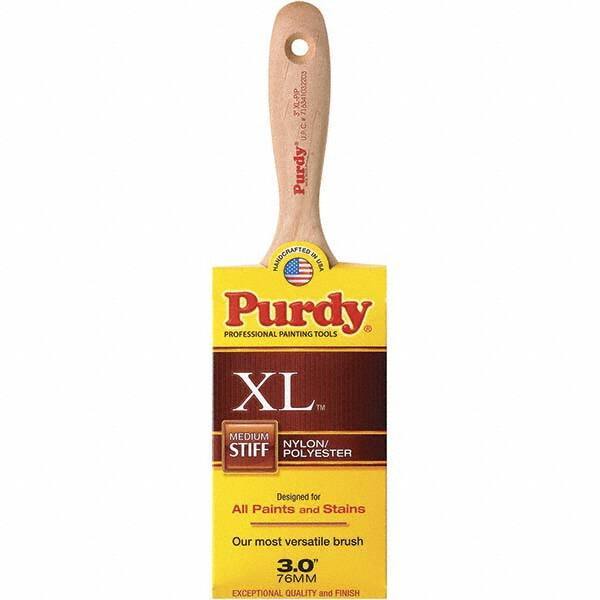 Purdy - 3" Flat Synthetic Wall Brush - 3-11/16" Bristle Length, 3-11/16" Wood Beavertail Handle - Eagle Tool & Supply