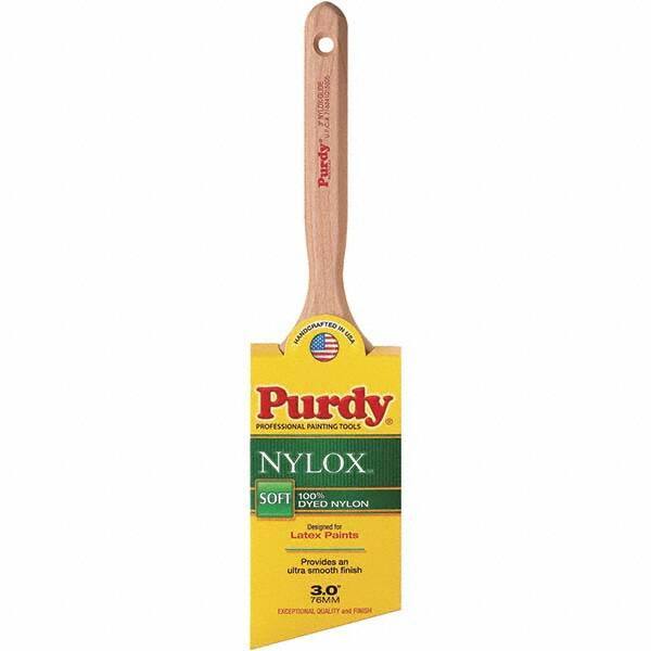 Purdy - 3" Angled Synthetic Trim Brush - 3-3/16" Bristle Length, 3-3/16" Wood Fluted Handle - Eagle Tool & Supply
