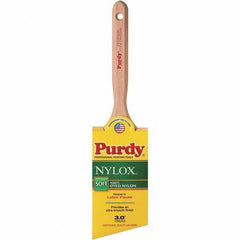 Purdy - 3" Angled Synthetic Trim Brush - 3-3/16" Bristle Length, 3-3/16" Wood Fluted Handle - Eagle Tool & Supply