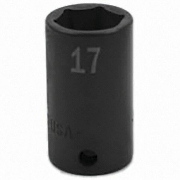 SK - Impact Socket - 3/8"DR 6PT 17MM SEMI-DEEP IMPACT SOCKET - Eagle Tool & Supply