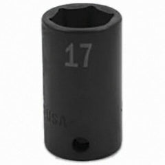 SK - Impact Socket - 3/8"DR 6PT 17MM SEMI-DEEP IMPACT SOCKET - Eagle Tool & Supply