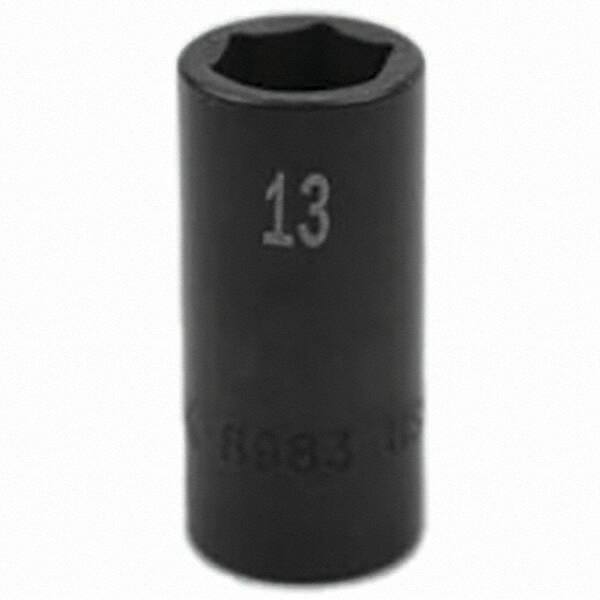 SK - Impact Socket - 3/8"DR 6PT 13MM SEMI-DEEP IMPACT SOCKET - Eagle Tool & Supply