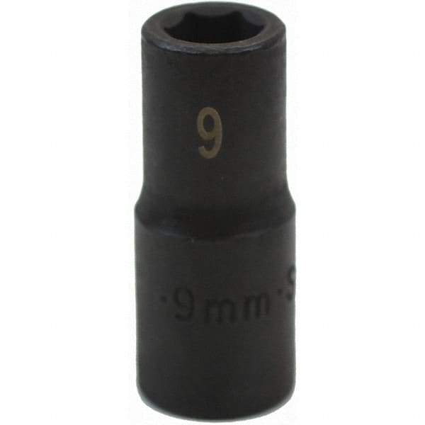 SK - Impact Socket - 3/8"DR 6PT 9MM SEMI-DEEP IMPACT SOCKET - Eagle Tool & Supply
