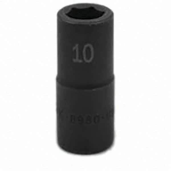 SK - Impact Socket - 3/8"DR 6PT 10MM SEMI-DEEP IMPACT SOCKET - Eagle Tool & Supply