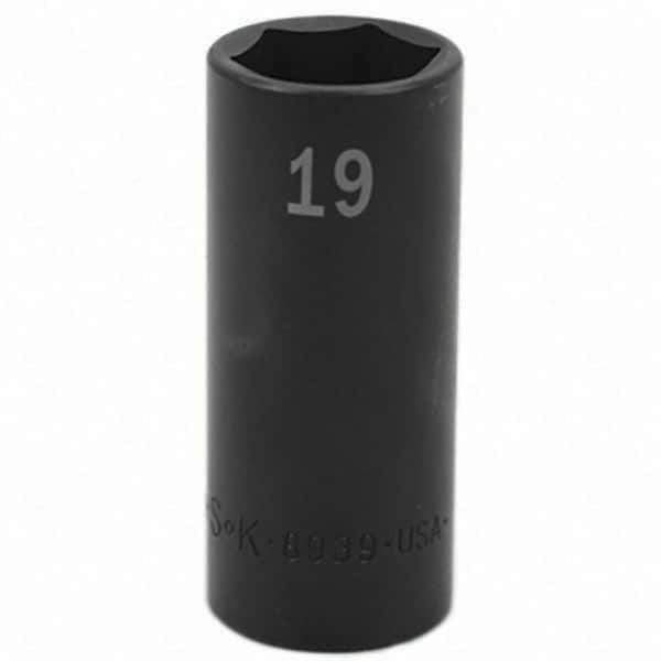 SK - Impact Socket - 3/8"DR 19MM DEEP IMPACT SOCKET - Eagle Tool & Supply