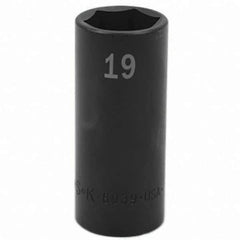 SK - Impact Socket - 3/8"DR 19MM DEEP IMPACT SOCKET - Eagle Tool & Supply