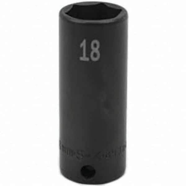 SK - Impact Socket - 3/8"DR 18MM DEEP IMPACT SOCKET - Eagle Tool & Supply