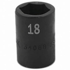 SK - Impact Socket - 1/2"DR 18MM IMPACT SOCKET - Eagle Tool & Supply