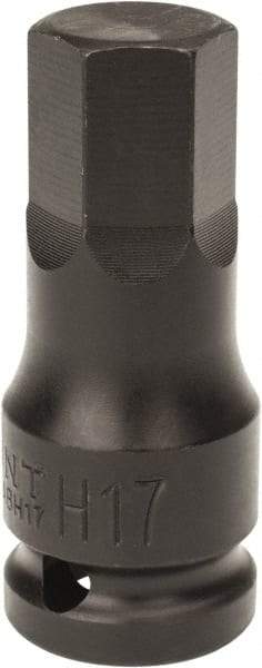 Paramount - 1/2" Drive, 17mm Impact Hex Bit Socket - 1-7/16" Bit Length, 2-5/16" OAL - Eagle Tool & Supply