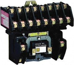 Square D - No Enclosure, 10 Pole, Electrically Held Lighting Contactor - 20 A (Tungsten), 30 A (Fluorescent), 277 VAC at 60 Hz, 10NO Contact Configuration - Eagle Tool & Supply