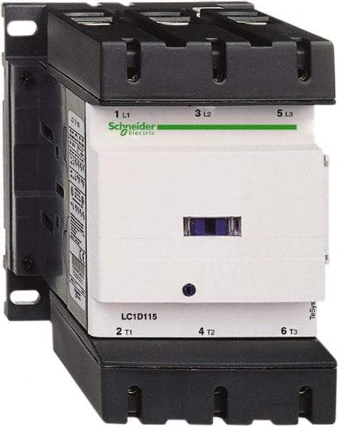 Schneider Electric - 3 Pole, 220 Coil VAC at 50/60 Hz, 150 Amp at 440 VAC, Nonreversible IEC Contactor - Bureau Veritas, CCC, CSA, CSA C22.2 No. 14, DNV, EN/IEC 60947-4-1, EN/IEC 60947-5-1, GL, GOST, LROS, RINA, RoHS Compliant, UL 508, UL Listed - Eagle Tool & Supply