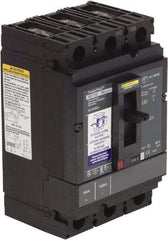 Square D - 100 Amp, 250 VDC, 600 VAC, 3 Pole, Panel Mount Molded Case Circuit Breaker - Thermal Magnetic Trip, 14 kA at 600 VAC Breaking Capacity, 14-3/0 AWG, 110.8mm Deep x 162.6mm High x 104.7mm Wide - Eagle Tool & Supply