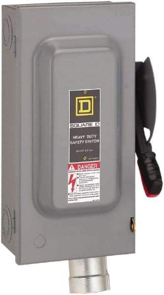 Square D - 60 Amp, 600 VAC, 3 Pole Fused Safety Switch - NEMA 12, 50 hp at 600 VAC (Triple Phase) - Eagle Tool & Supply