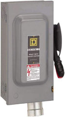 Square D - 60 Amp, 600 VAC, 3 Pole Fused Safety Switch - NEMA 12, 50 hp at 600 VAC (Triple Phase) - Eagle Tool & Supply