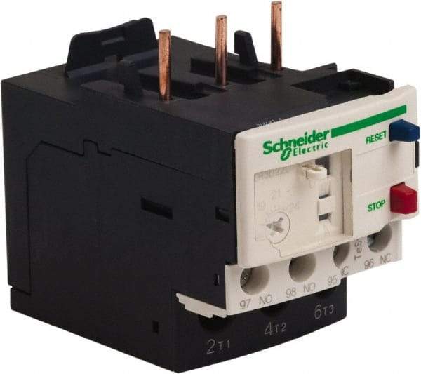 Schneider Electric - 3 Pole, NEMA Size 0-1, 16 to 24 Amp, 690 VAC, Thermal NEMA Overload Relay - Trip Class 20, For Use with LC1D18, LC1D25, LC1D32 and LC1D38 - Eagle Tool & Supply