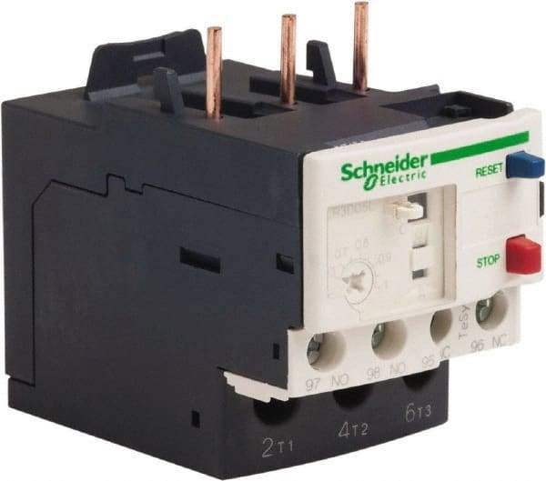 Schneider Electric - 3 Pole, NEMA Size 00-1, 0.63 to 1 Amp, 690 VAC, Thermal NEMA Overload Relay - Trip Class 20, For Use with LC1D09, LC1D12, LC1D18, LC1D25, LC1D32 and LC1D38 - Eagle Tool & Supply