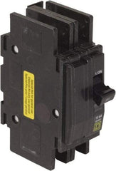 Square D - 60 Amp, 120/240 VAC, 2 Pole, DIN Rail Mounted, Flush Mount, Surface Mount Miniature Circuit Breaker - Thermal Magnetic Trip, 10 kA at 120/240 VAC Breaking Capacity, 14-2 (Aluminum), 14-2 (Copper) AWG, 74mm Deep x 103mm High x 19mm Wide - Eagle Tool & Supply