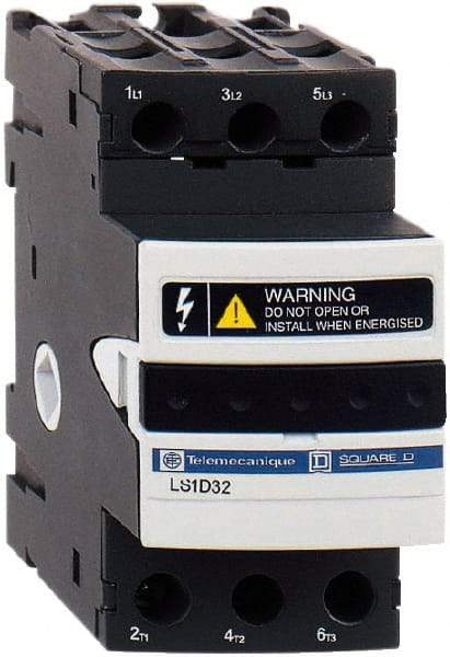 Schneider Electric - 3 Pole, 690 Volt, 25 Amp, DIN Rail Mount Fuse Holder - Compatible with 38mm Long x 45mm Wide and 10mm Diameter Fuse - Eagle Tool & Supply