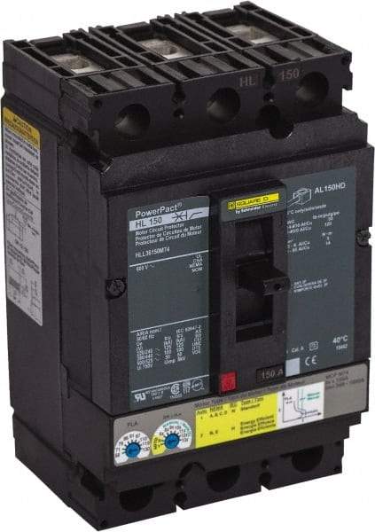 Square D - 150 Amp, 600 V, 3 Pole, Panel Mount Motor Circuit Breaker - Magnetic Trip, Multiple Breaking Capacity Ratings - Eagle Tool & Supply