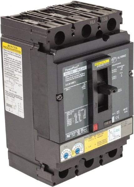Square D - 150 Amp, 600 V, 3 Pole, Panel Mount Motor Circuit Breaker - Magnetic Trip, Multiple Breaking Capacity Ratings - Eagle Tool & Supply