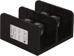 Square D - 2 Poles, 500 (Aluminium), 620 (Copper) Amp, Phenolic Power Distribution Block - 600 VAC, 2 Primary Connection - Eagle Tool & Supply