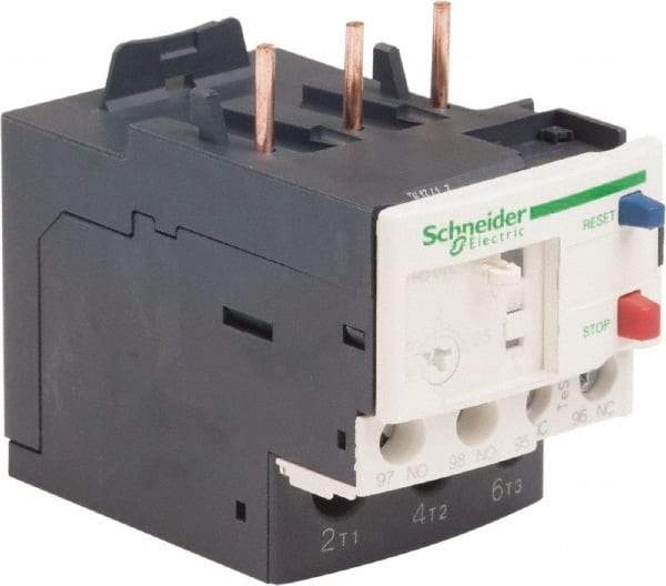 Schneider Electric - 3 Pole, NEMA Size 00-1, 1.6 to 2.5 Amp, 690 VAC, Thermal NEMA Overload Relay - Trip Class 20, For Use with LC1D09, LC1D12, LC1D18, LC1D25, LC1D32 and LC1D38 - Eagle Tool & Supply