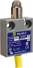 Square D - SPDT, NC/NO, 240 VAC, Prewired Terminal, Roller Plunger Actuator, General Purpose Limit Switch - 1 NEMA Rating, IP20 IPR Rating, 18 Ounce Operating Force - Eagle Tool & Supply