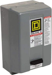 Square D - 110 Coil VAC at 50 Hz, 120 Coil VAC at 60 Hz, 9 Amp, Nonreversible Enclosed Enclosure NEMA Motor Starter - 1 hp at 1 Phase, 1 Enclosure Rating - Eagle Tool & Supply