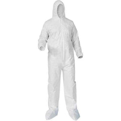 KleenGuard - Size 3XL Polypropylene General Purpose Coveralls - White, Zipper Closure, Elastic Cuffs, Elastic Ankles, Serged Seams - Eagle Tool & Supply