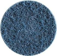 Merit Abrasives - 4" Disc Diam, 150 Grit, Aluminum Oxide Quick Change Disc - Type S Attaching System, Nonwoven, Blue, Very Fine Grade, 15,000 RPM - Eagle Tool & Supply