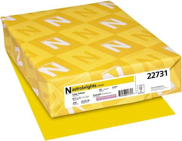 Neenah Paper - 8-1/2" x 11" Solar Yellow Colored Copy Paper - Use with Inkjet Printers, Laser Printers, Copiers - Eagle Tool & Supply