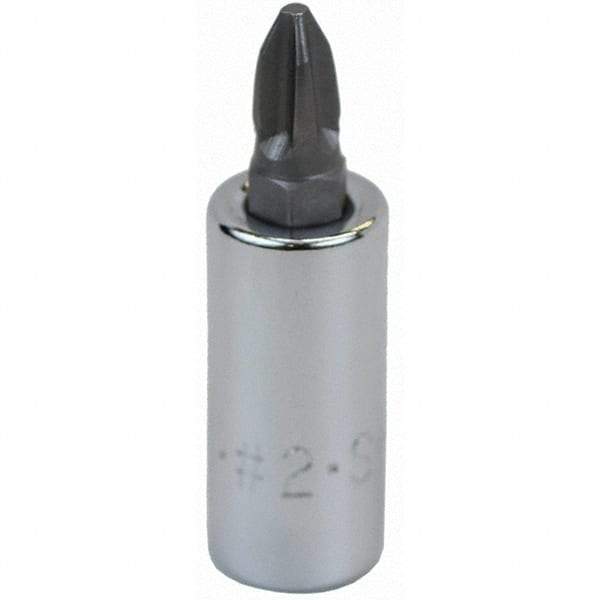SK - Screwdriver & Drag Link Sockets - 3/8"DR #2 CHRM PHILLIPS SCRDRVR SCKT BIT - Eagle Tool & Supply