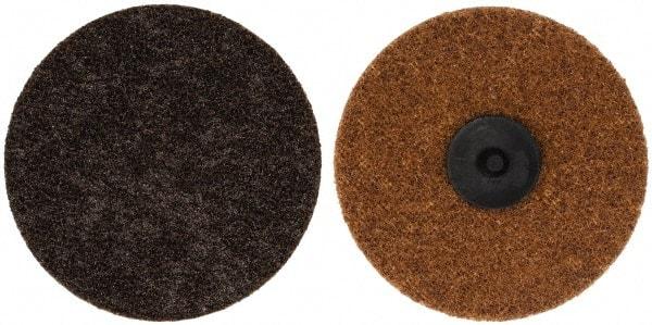Merit Abrasives - 4" Disc Diam, 50 Grit, Aluminum Oxide Quick Change Disc - Type R Attaching System, Nonwoven, Brown, Coarse Grade, 15,000 RPM - Eagle Tool & Supply