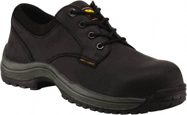 Dr. Martens - Men's Size 7 Medium Width Composite Work Shoe - Black, Leather Upper, Rubber Outsole, 4-1/2" High, Hot Weather, Non-Slip, Electrostatic Dissipative (ESD) - Eagle Tool & Supply