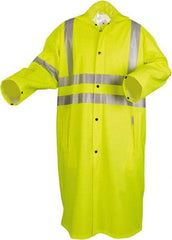 MCR Safety - Size 2XL, Lime, Rain, High Visibility Coat - 63" Chest, 2 Pockets, Detachable Hood - Eagle Tool & Supply