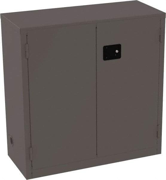 Jamco - 3 Shelf Security Storage Cabinet - Steel, 18" Wide x 43" Deep x 44" High, Gray - Eagle Tool & Supply