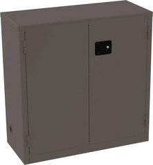 Jamco - 3 Shelf Security Storage Cabinet - Steel, 18" Wide x 43" Deep x 44" High, Gray - Eagle Tool & Supply