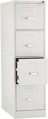 Hon - 15" Wide x 52" High x 26-1/2" Deep, 4 Drawer Vertical File with Lock - Steel, Light Gray - Eagle Tool & Supply