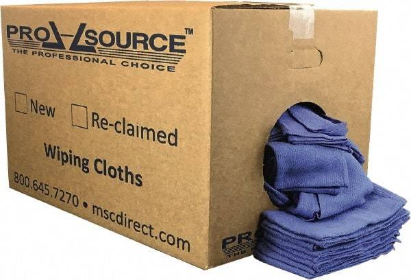 PRO-SOURCE - Virgin Cotton Huck Rag - Lint-Free, Blue, 5 to 7 Pieces per Lb, 16 x 25", Comes in Box - Eagle Tool & Supply