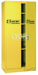 HazMat Cabinet - #5460HM - 36 x 24 x 78" - Setup with 4 shelves - Yellow only - Eagle Tool & Supply