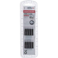 Wiha - 1/4" Drive T30 Torx Screwdriver Bit - 1" OAL, Insert Bit - Eagle Tool & Supply