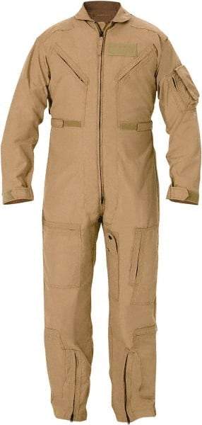 PROPPER - Size 44 Regular, Tan, Two Way Zipper, Flame Resistant/Retardant Flight Suit - 44" Chest, Nomex, 6 Pockets, Sewn to Mil Spec FNS/PD 96-17 (MIL-C-83141A), Adjustable Waist Belt with Hook and Loop Closure, Bi-Swing Back - Eagle Tool & Supply