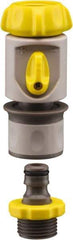 Nelson - 3/4-8 Garden Hose Coupler & Connector Set with Built-In Valve - Plastic, Female & Male Connector - Eagle Tool & Supply