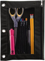 ADVANTUS - 1 Compartment, 10 Inch Wide x 1/8 Inch Deep x 7-3/8 Inch High, Pencil Holder - Vinyl, Black and Clear - Eagle Tool & Supply