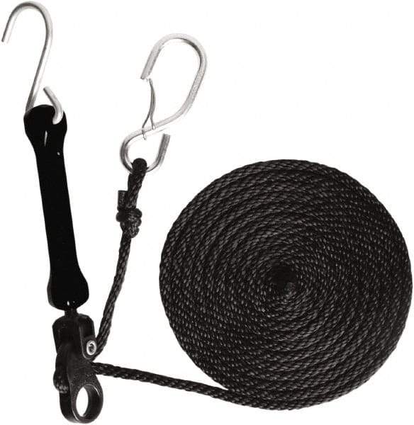 The Perfect Bungee - Light Duty Tie Down with Triangulated Galvanized S Hook - 144" OAL, Black - Eagle Tool & Supply
